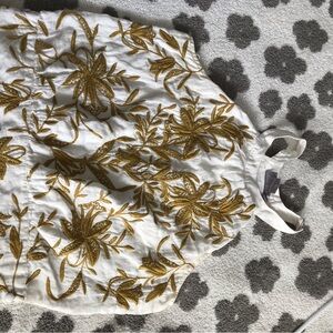 Chic Gold Embroidered Women's Blouse